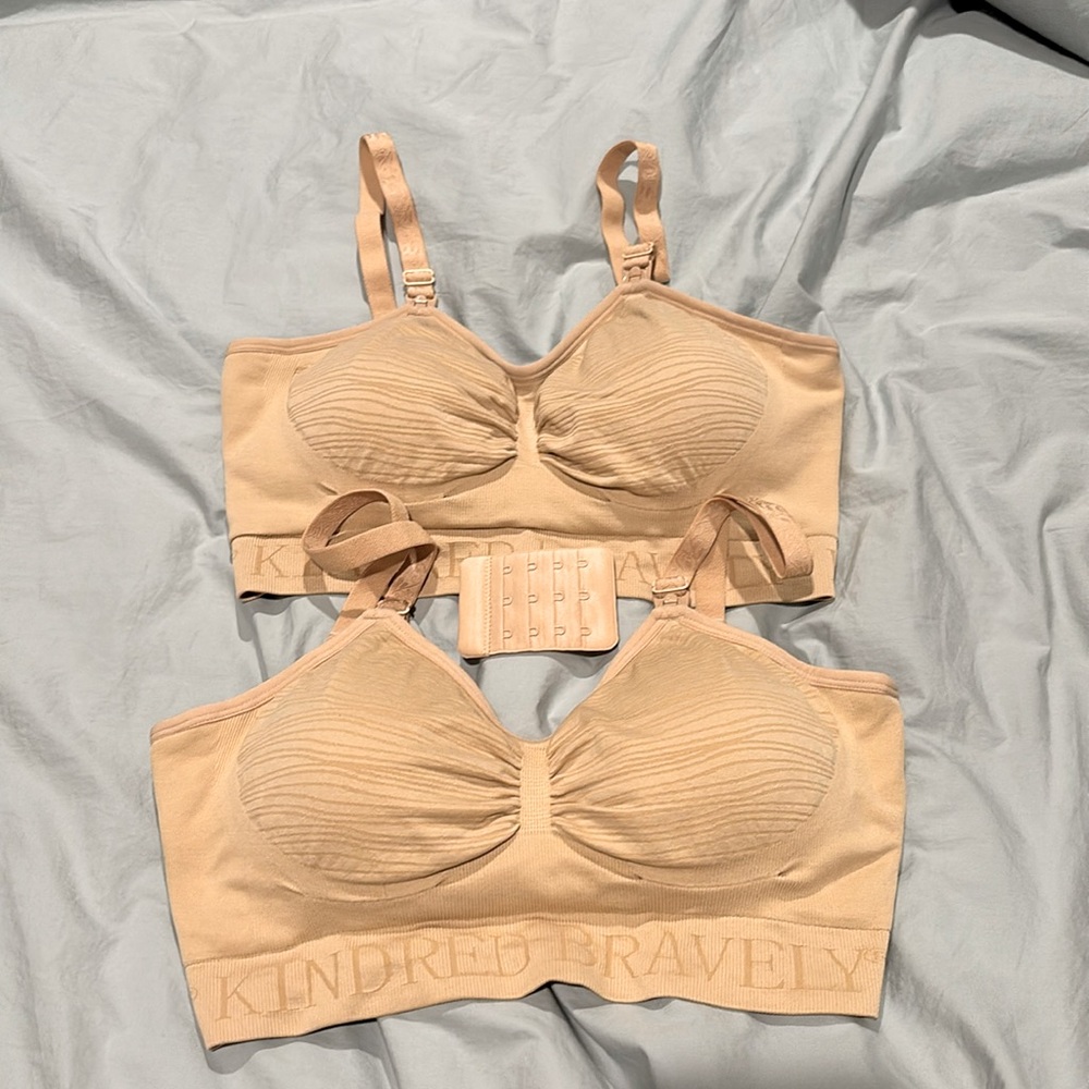 Kindred Bravely Nude/Beige Maternity/Nursing Bras - Soft Stretch Twin Pack